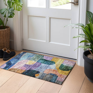 Piper Looms Chantille Modern ACN1115 Blue Machine Washable Area Rug Scatter Lifestyle Image Feature