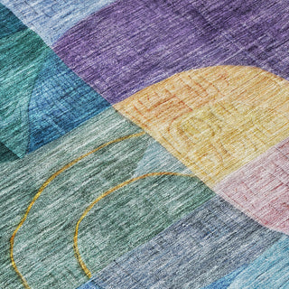 Piper Looms Chantille Modern ACN1115 Blue Machine Washable Area Rug Swatch Image