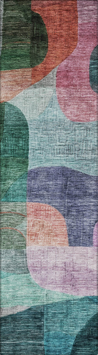 Piper Looms Chantille Modern ACN1115 Green Machine Washable Area Rug Runner Main Image