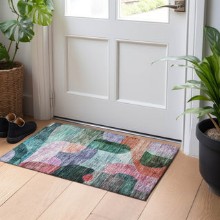 Piper Looms Chantille Modern ACN1115 Green Machine Washable Area Rug Scatter Lifestyle Image Feature