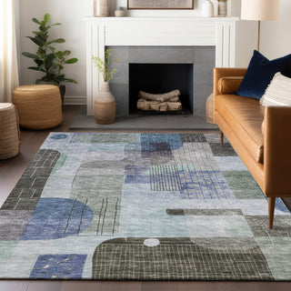 Piper Looms Chantille Modern ACN1116 Blue Machine Washable Area Rug Lifestyle Image Feature
