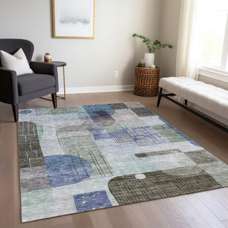 Piper Looms Chantille Modern ACN1116 Blue Machine Washable Area Rug Lifestyle Image Feature