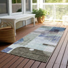 Piper Looms Chantille Modern ACN1116 Blue Machine Washable Area Rug Runner Outdoor Lifestyle Image Feature