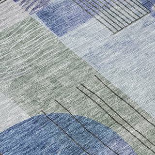 Piper Looms Chantille Modern ACN1116 Blue Machine Washable Area Rug Swatch Image