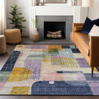 Piper Looms Chantille Modern ACN1116 Plum Machine Washable Area Rug Lifestyle Image Feature