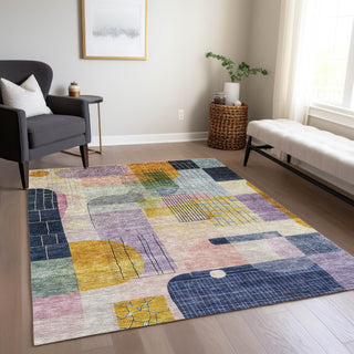 Piper Looms Chantille Modern ACN1116 Plum Machine Washable Area Rug Lifestyle Image Feature
