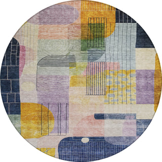Piper Looms Chantille Modern ACN1116 Plum Machine Washable Area Rug Round Main Image