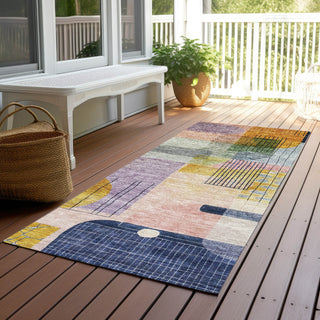 Piper Looms Chantille Modern ACN1116 Plum Machine Washable Area Rug Runner Outdoor Lifestyle Image Feature