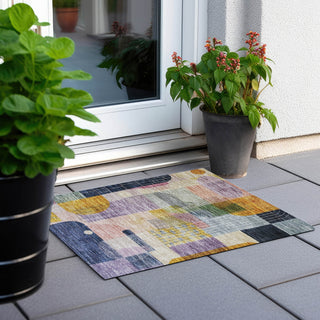Piper Looms Chantille Modern ACN1116 Plum Machine Washable Area Rug Scatter Outdoor Lifestyle Image Feature