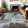 Piper Looms Chantille Modern ACN1116 Teal Machine Washable Area Rug Lifestyle Image Feature