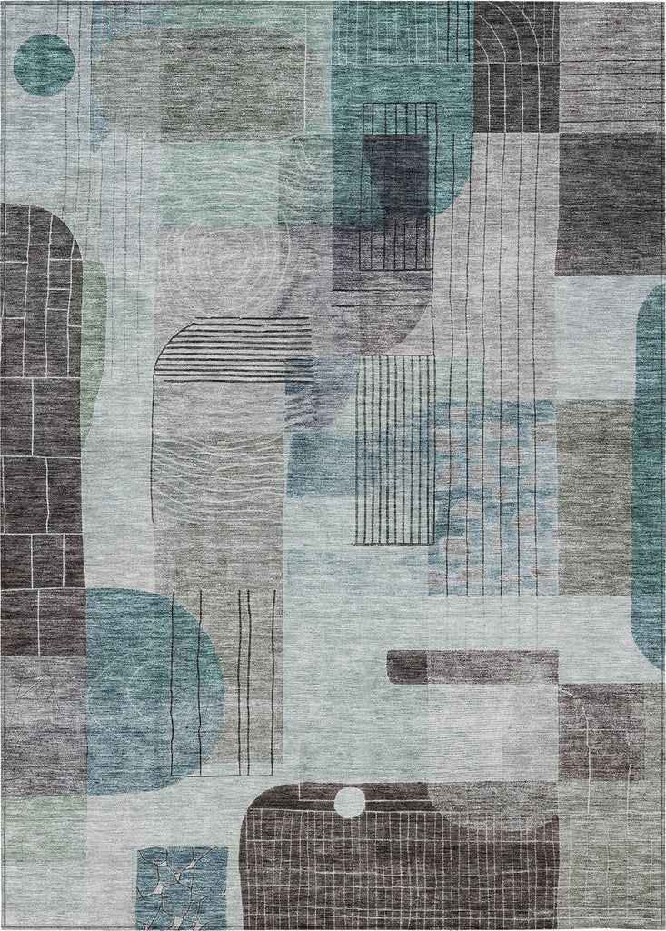 Piper Looms Chantille Modern ACN1116 Teal Machine Washable Area Rug main image