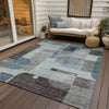 Piper Looms Chantille Modern ACN1116 Teal Machine Washable Area Rug Outdoor Lifestyle Image Feature