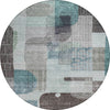 Piper Looms Chantille Modern ACN1116 Teal Machine Washable Area Rug Round Main Image