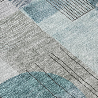 Piper Looms Chantille Modern ACN1116 Teal Machine Washable Area Rug Swatch Image