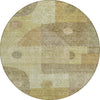 Piper Looms Chantille Geometric ACN1117 Beige Machine Washable Area Rug Round Main Image