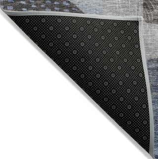 Piper Looms Chantille Geometric ACN1117 Blue Machine Washable Area Rug Backing Image