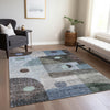 Piper Looms Chantille Geometric ACN1117 Blue Machine Washable Area Rug Lifestyle Image Feature