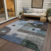 Piper Looms Chantille Geometric ACN1117 Blue Machine Washable Area Rug Outdoor Lifestyle Image Feature
