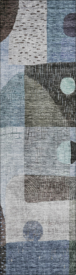 Piper Looms Chantille Geometric ACN1117 Blue Machine Washable Area Rug Runner Main Image