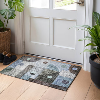 Piper Looms Chantille Geometric ACN1117 Blue Machine Washable Area Rug Scatter Lifestyle Image Feature