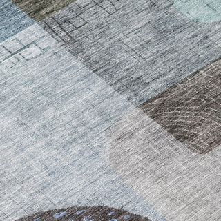 Piper Looms Chantille Geometric ACN1117 Blue Machine Washable Area Rug Swatch Image