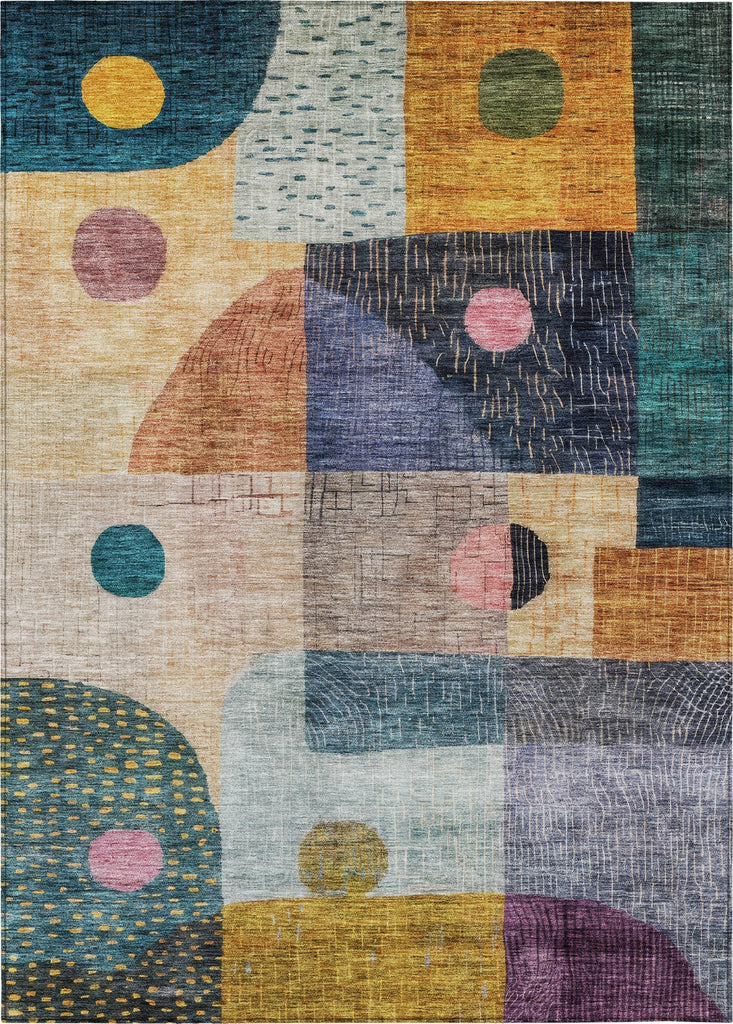 Piper Looms Chantille Geometric ACN1117 Green Machine Washable Area Rug main image