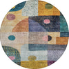 Piper Looms Chantille Geometric ACN1117 Green Machine Washable Area Rug Round Main Image
