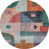 Piper Looms Chantille Geometric ACN1117 Orange Machine Washable Area Rug Round Main Image