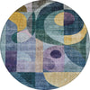 Piper Looms Chantille Modern ACN1118 Blue Machine Washable Area Rug Round Main Image