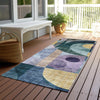 Piper Looms Chantille Modern ACN1118 Blue Machine Washable Area Rug Runner Outdoor Lifestyle Image Feature