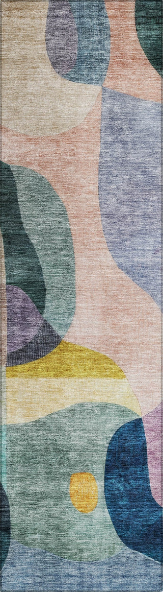Piper Looms Chantille Contemporary ACN1119 Green Machine Washable Area Rug Runner Main Image