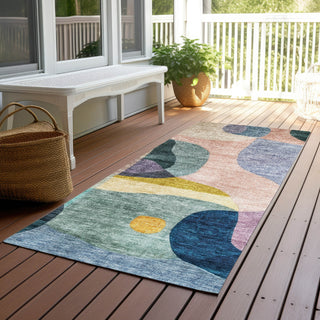 Piper Looms Chantille Contemporary ACN1119 Green Machine Washable Area Rug Runner Outdoor Lifestyle Image Feature