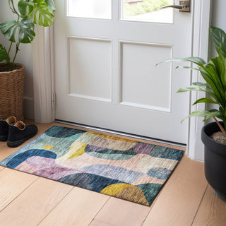 Piper Looms Chantille Contemporary ACN1119 Green Machine Washable Area Rug Scatter Lifestyle Image Feature