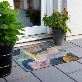 Piper Looms Chantille Contemporary ACN1119 Green Machine Washable Area Rug Scatter Outdoor Lifestyle Image Feature