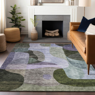 Piper Looms Chantille Contemporary ACN1119 Olive Machine Washable Area Rug Lifestyle Image Feature