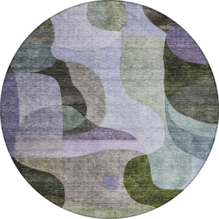 Piper Looms Chantille Contemporary ACN1119 Olive Machine Washable Area Rug Round Main Image