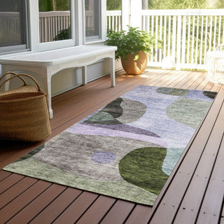 Piper Looms Chantille Contemporary ACN1119 Olive Machine Washable Area Rug Runner Outdoor Lifestyle Image Feature