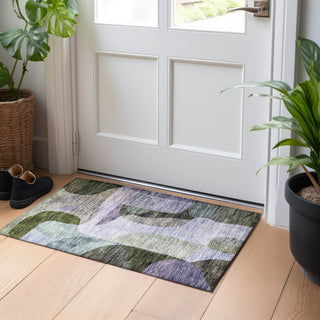 Piper Looms Chantille Contemporary ACN1119 Olive Machine Washable Area Rug Scatter Lifestyle Image Feature