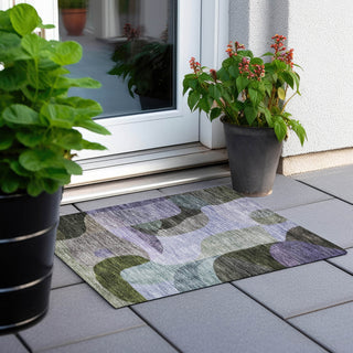 Piper Looms Chantille Contemporary ACN1119 Olive Machine Washable Area Rug Scatter Outdoor Lifestyle Image Feature