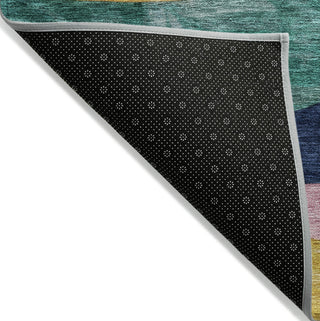 Piper Looms Chantille Contemporary ACN1120 Green Machine Washable Area Rug Backing Image