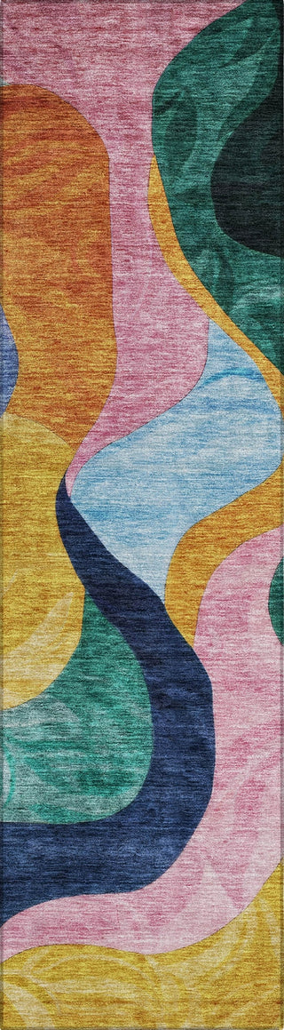 Piper Looms Chantille Contemporary ACN1120 Green Machine Washable Area Rug Runner Main Image