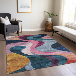 Piper Looms Chantille Contemporary ACN1121 Green Machine Washable Area Rug Lifestyle Image Feature