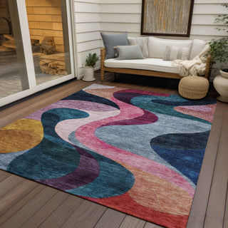 Piper Looms Chantille Contemporary ACN1121 Green Machine Washable Area Rug Outdoor Lifestyle Image Feature