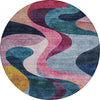 Piper Looms Chantille Contemporary ACN1121 Green Machine Washable Area Rug Round Main Image