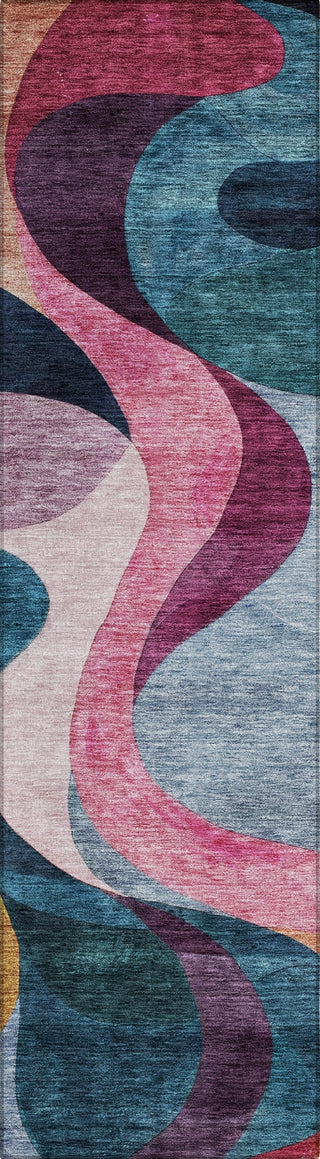 Piper Looms Chantille Contemporary ACN1121 Green Machine Washable Area Rug Runner Main Image