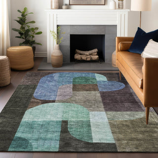 Piper Looms Chantille Contemporary ACN1122 Brown Machine Washable Area Rug Lifestyle Image Feature