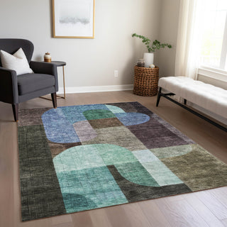 Piper Looms Chantille Contemporary ACN1122 Brown Machine Washable Area Rug Lifestyle Image Feature