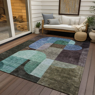 Piper Looms Chantille Contemporary ACN1122 Brown Machine Washable Area Rug Outdoor Lifestyle Image Feature