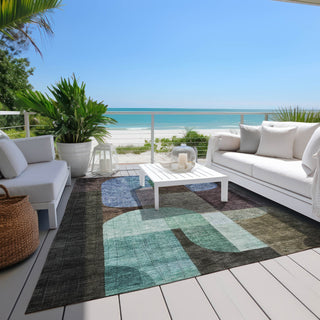 Piper Looms Chantille Contemporary ACN1122 Brown Machine Washable Area Rug Outdoor Lifestyle Image Feature