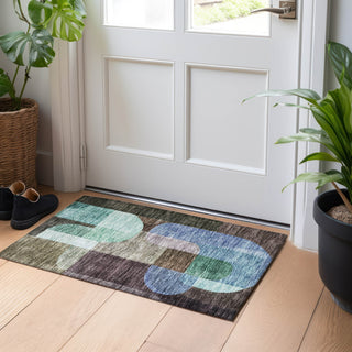 Piper Looms Chantille Contemporary ACN1122 Brown Machine Washable Area Rug Scatter Lifestyle Image Feature